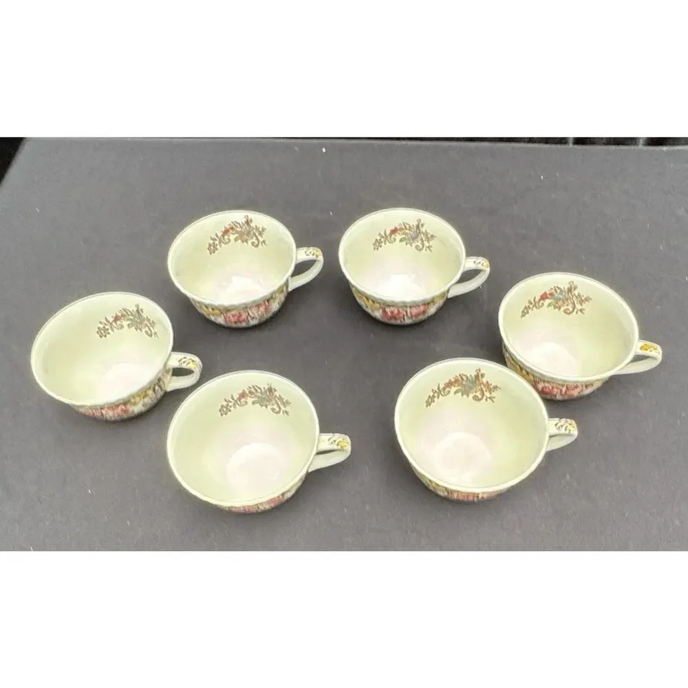 6 Johnson Bros. Devonshire Coffee Tea Cups Mugs Made in England -A83